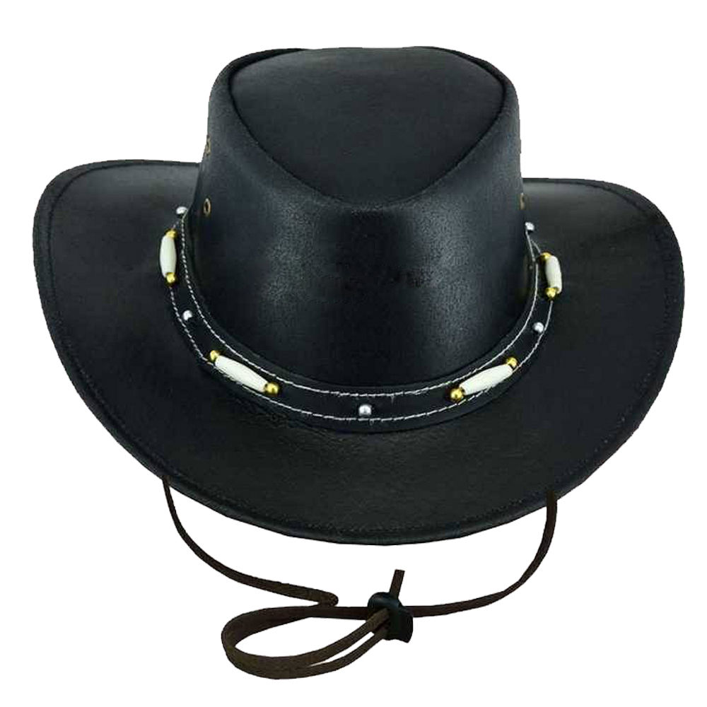 Western American Leather Cowboy Hat-HT077