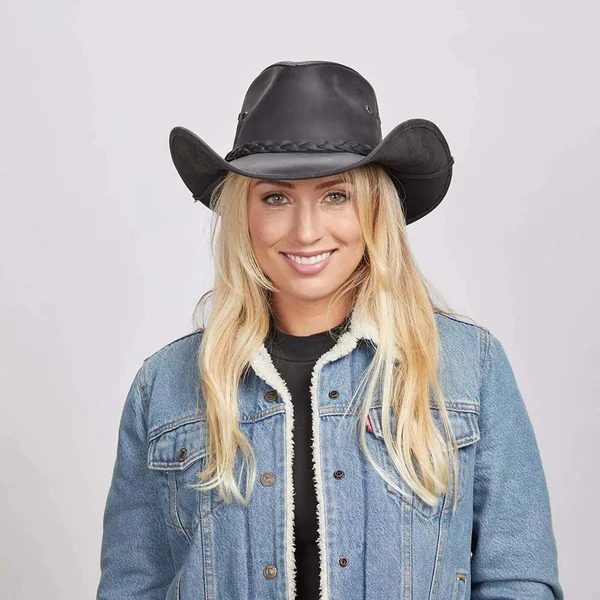 Leather Cowboy Hat-HT080 - Image 4