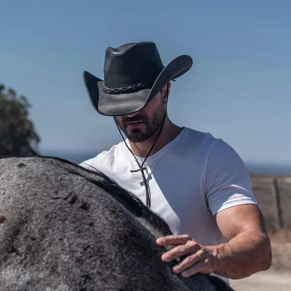 Leather Cowboy Hat-HT080 - Image 5