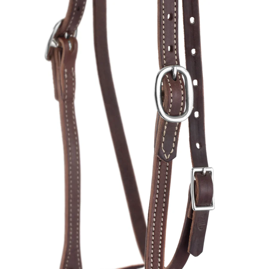 Browband Bridle with Double Cheek Buckles, Chicago Screw-HT039 - Image 6