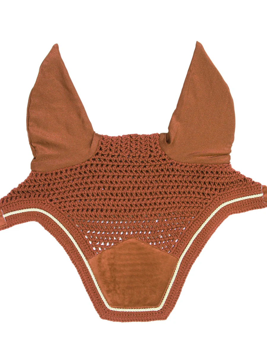 Ear Bonnet with Mesh & Stud Trim-HT098 - Image 7