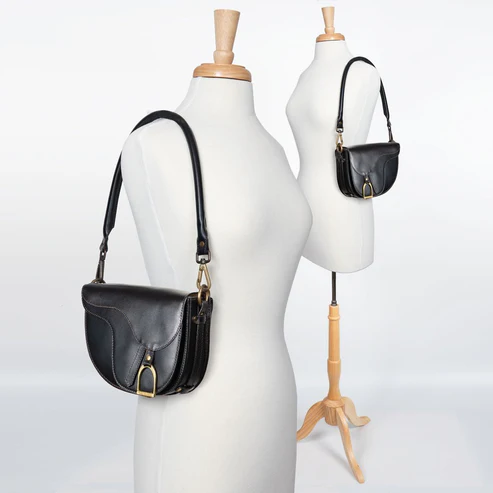 Luxury Leather Handbag in Black-HT043 - Image 7